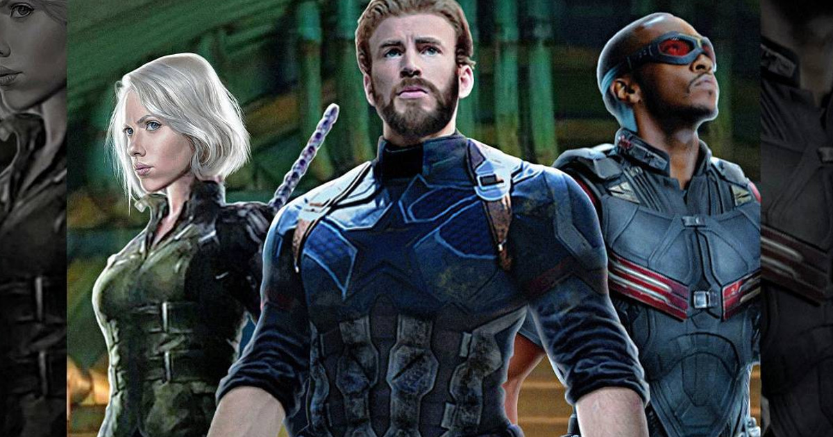 The Avengers: Infinity War Promo Art: Black Widow, Nomad & Falcon