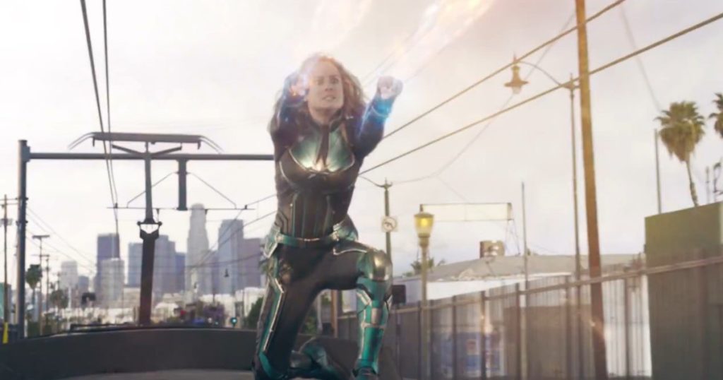 Brie Larson Shares Green Captain Marvel Costume Pic