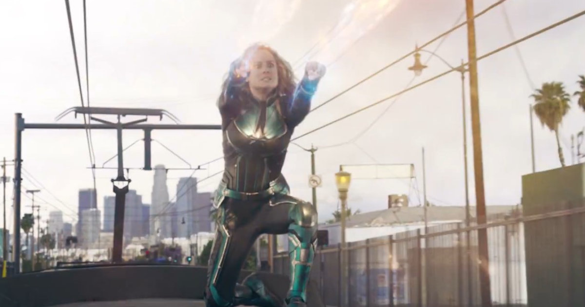 Brie Larson Shares Green Captain Marvel Suit Pic