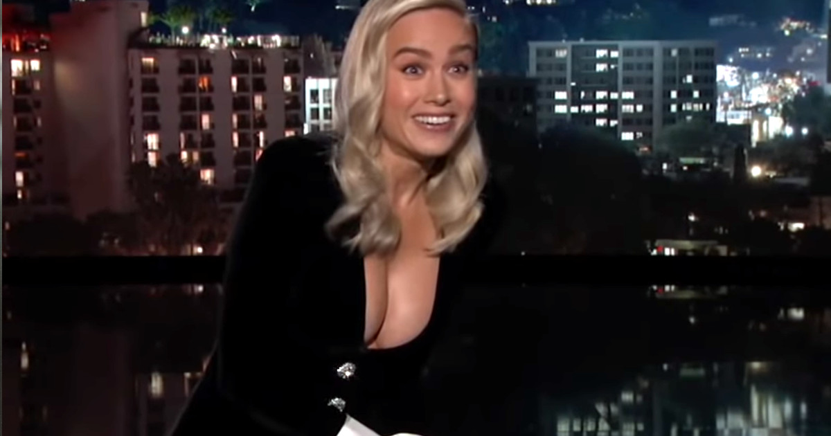 Brie Larson Sexy: Goes Viral With Low-Cut Dress on Jimmy Kimmel