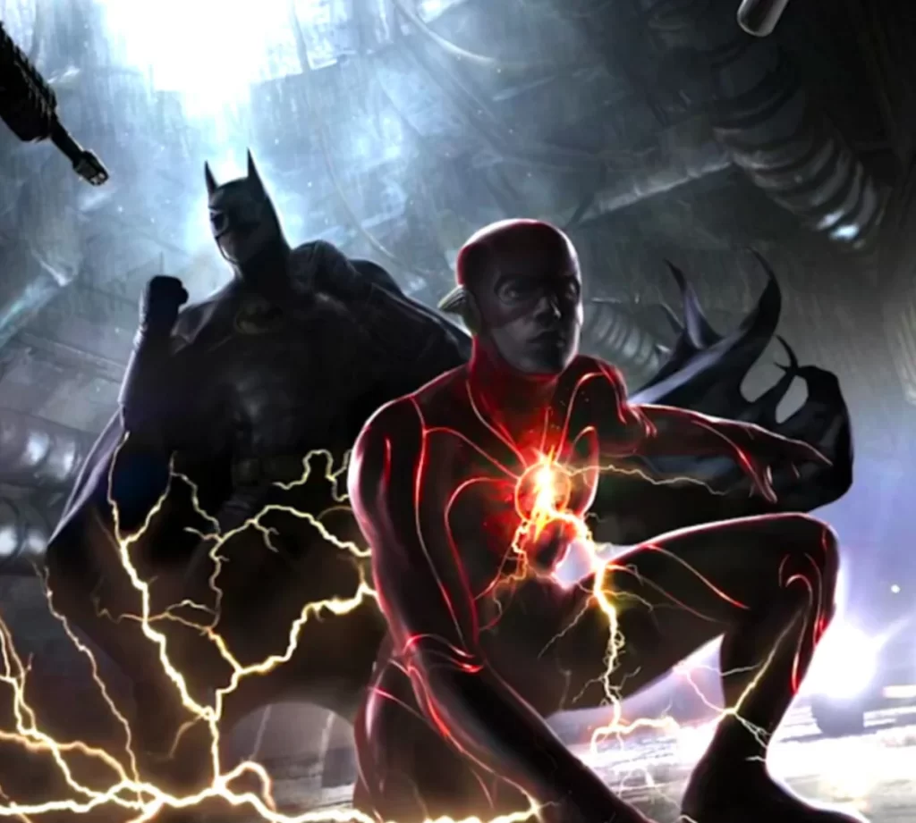 The Flash movie concept art with Batman