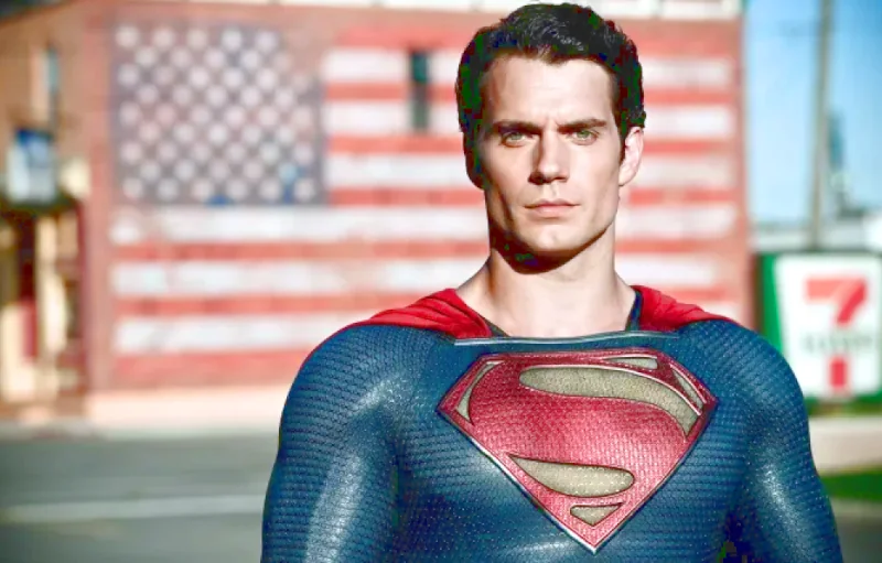 Henry Cavill Man of Steel Superman suit with brighter colors