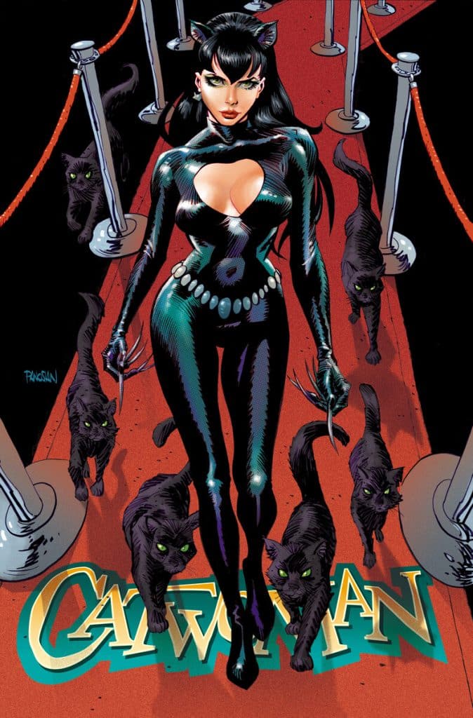 Catwoman variant cover, Tales From Earth-6: A Celebration of Stan Lee. Art by Belen Ortega and Dan Panosian