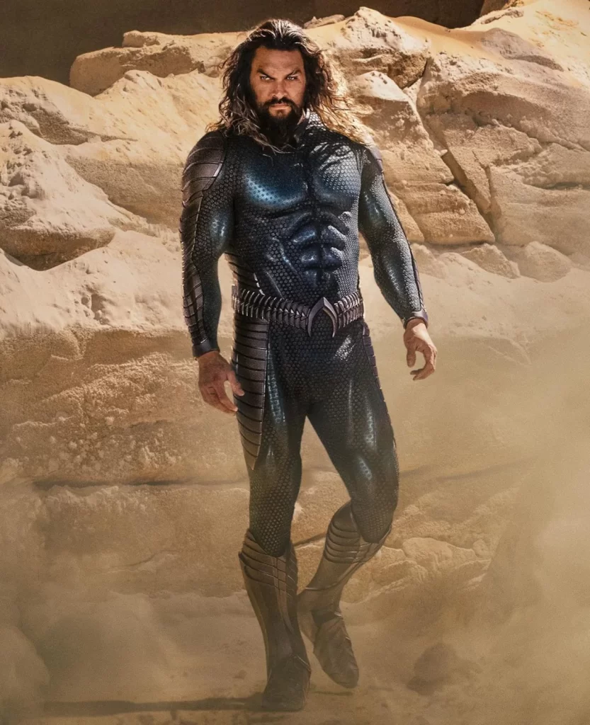 Jason Momoa black suit in Aquaman 2