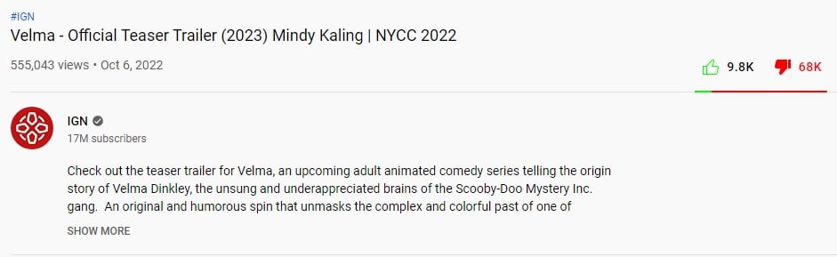 Mindy Kaling 'Velma' Trailer Disliked Over 200k Times On
