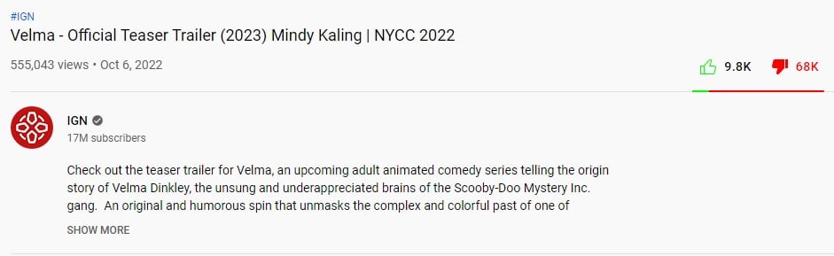 Mindy Kaling 'Velma' Trailer Disliked Over 200k Times On