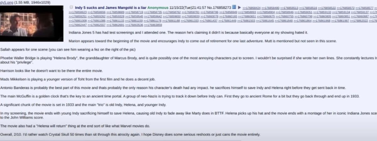 Indiana Jones 5 4Chan rumors