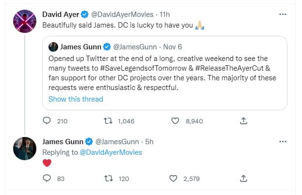 James Gunn ayer cut tweet