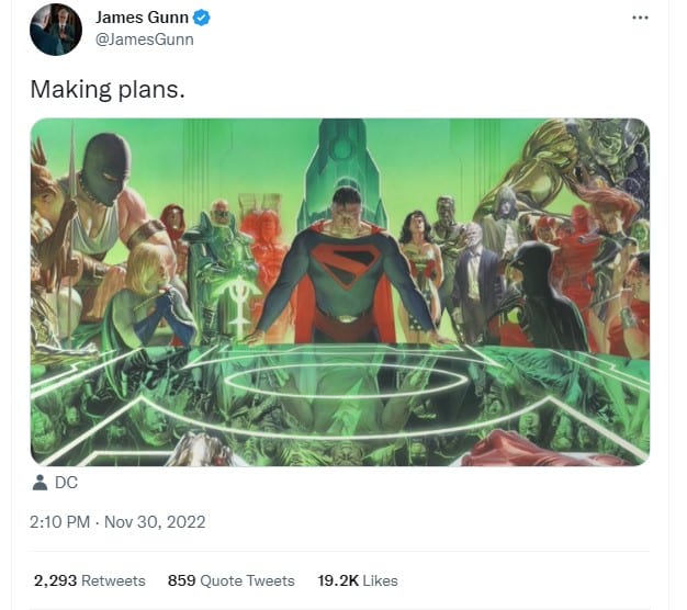 james gunn dc plans kingdom come tweet James Gunn Making DCU Plans: Teases Kingdom Come Again