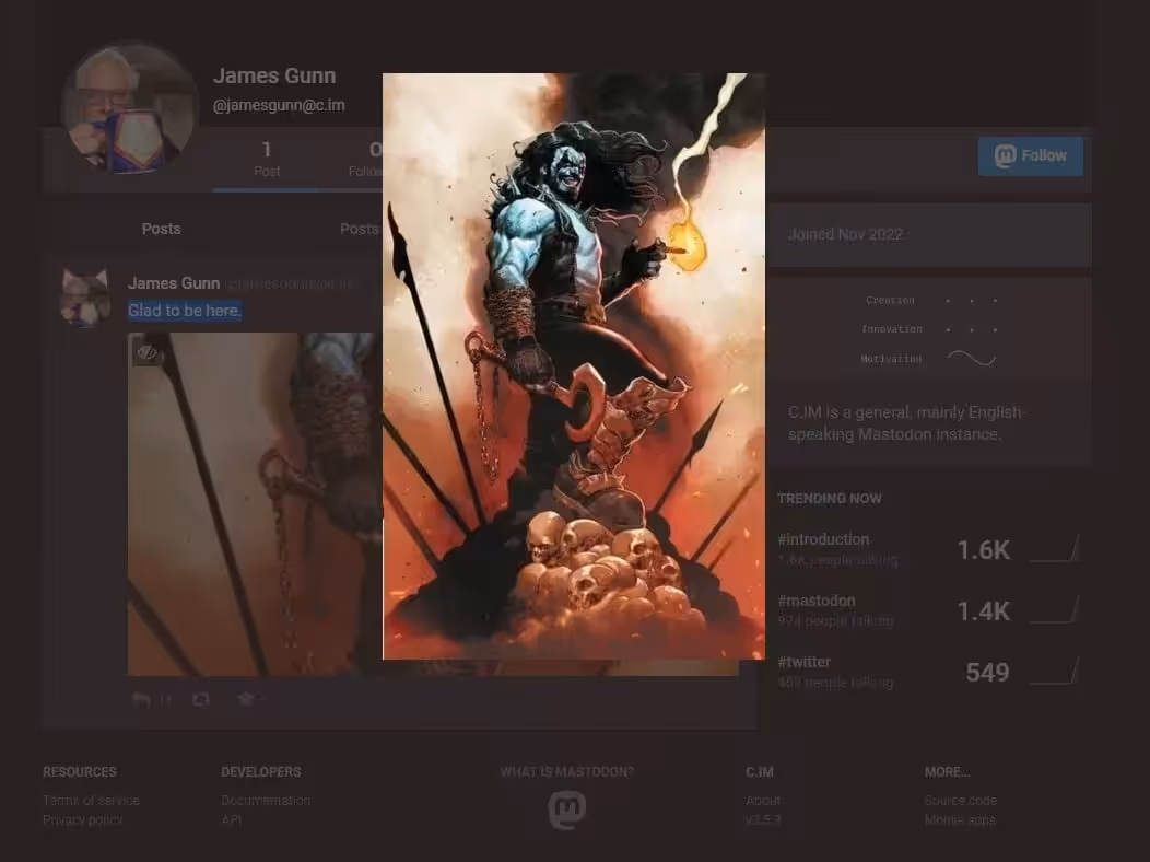 james gunn lobo mastodon