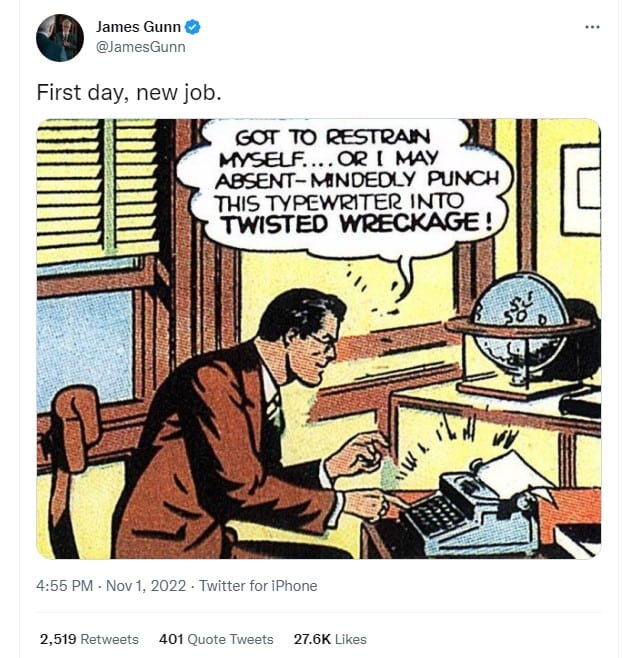 James Gunn Superman tweet