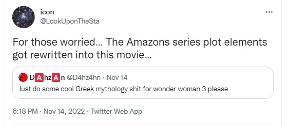 wonder woman 3 script rewritten amazons tweet Wonder Woman 3 script rewritten with Amazons tweet