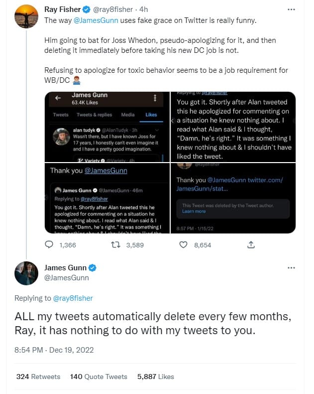 James Gunn responds to Ray Fisher twitter tweets