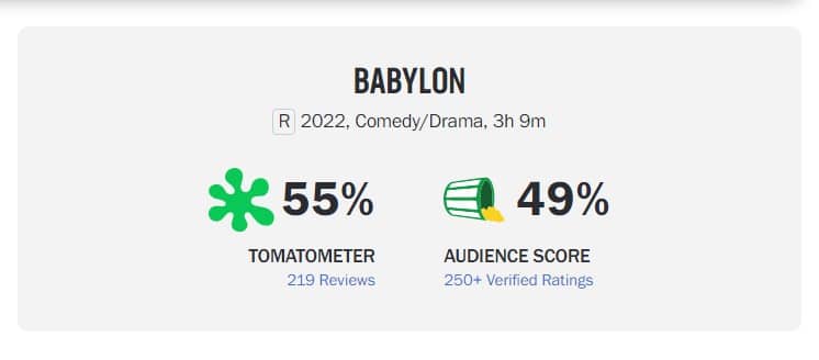 Margot Robbie Babylon Rotten Tomatoes