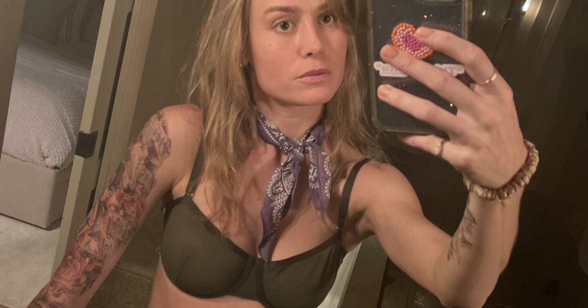Brie Larson Shows Off See-Through Bra and Temporary Tattoos [Photos]