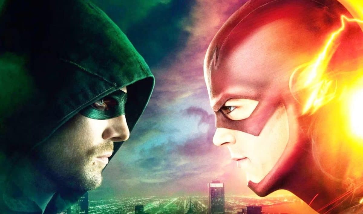 Stephen Amell Green Arrow and Grant Gustin The Flash
