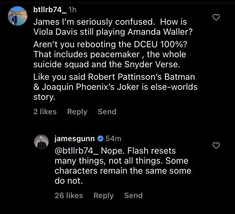 James Gunn Instagram DC reboot