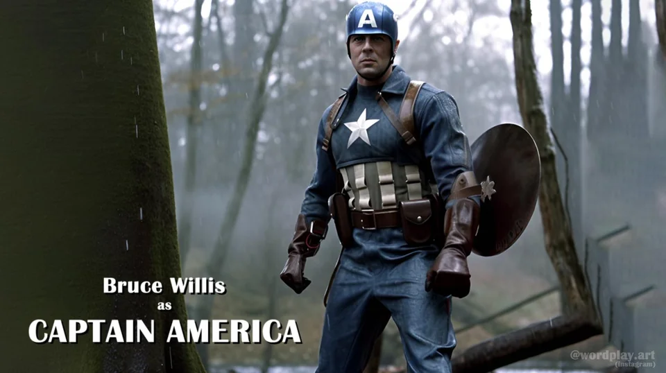 bruce willis captain america avengers ai art