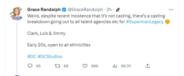 grace randolph superman legacy casting twitter