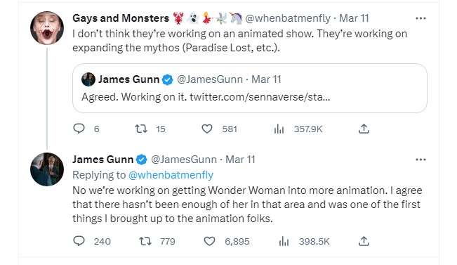 James Gunn Wonder Woman tweets