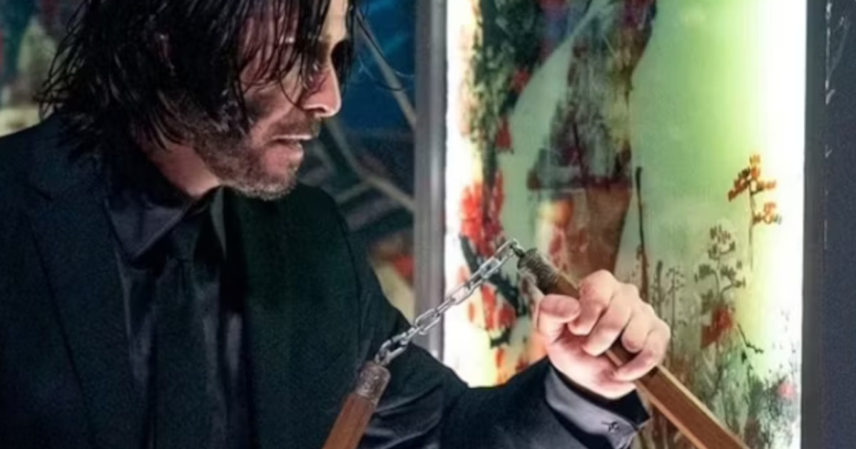 John Wick 4 Dolby Cinema Poster Teases Keanu Reeves Bloody Knuckles And Nunchucks