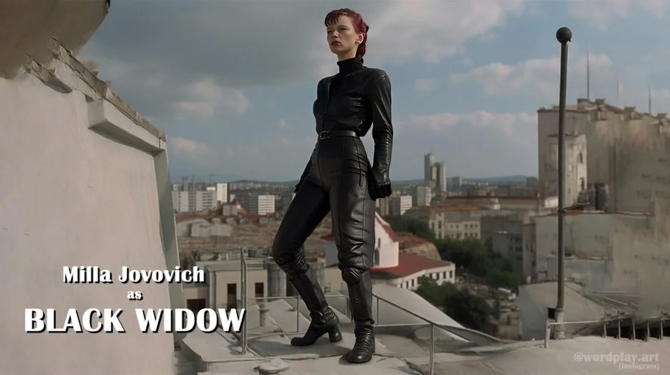 milla jovovich black widow avengers ai art