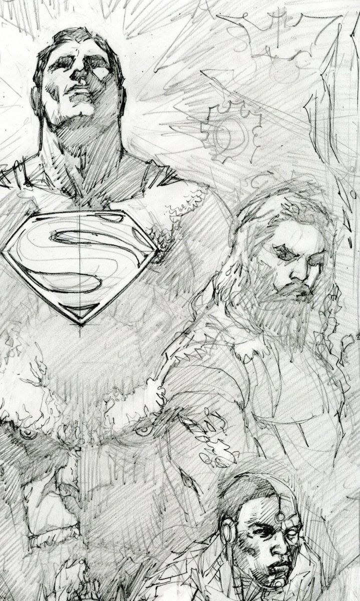 Snyder Con Justice League Jim Lee art