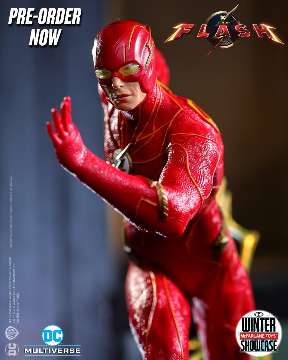 The Flash Ezra Miller costume McFarlane Toys