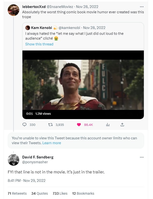 david f sandberg confirms shazam fury of the gods line removed david f sandberg confirms shazam fury of the gods line removed