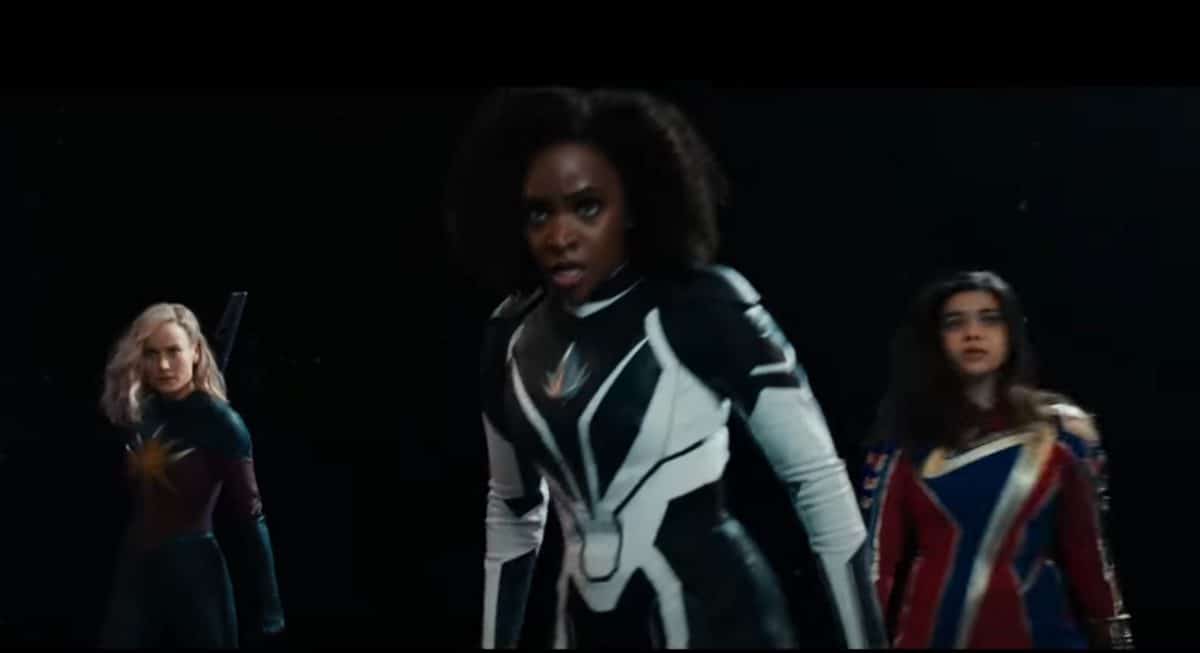 The Marvels cast Brie Larson, Iman Vellani and Teyonah Parris