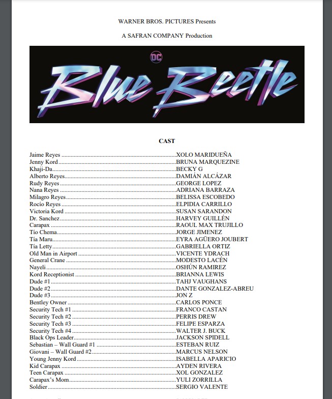 blue beetle cast