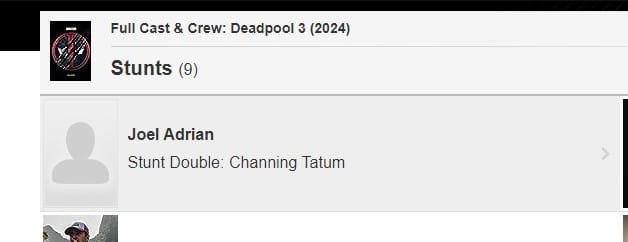 deadpool 3 joel adrian channing tatum stunt double