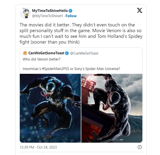 venom spider man rumor