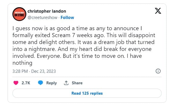 scream 7 director christopher landon