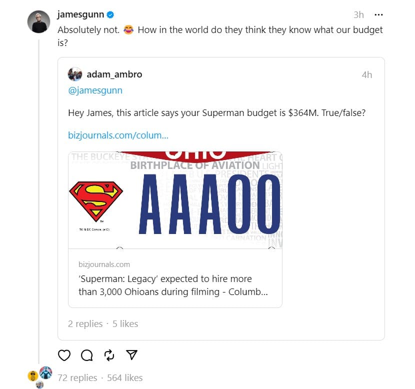 superman legacy budget james gunn superman legacy budget james gunn