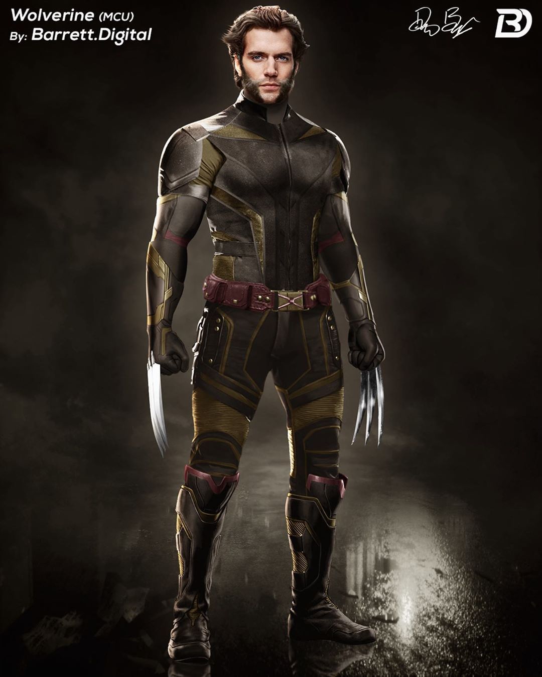 henry cavill wolverine fan art marvel 5