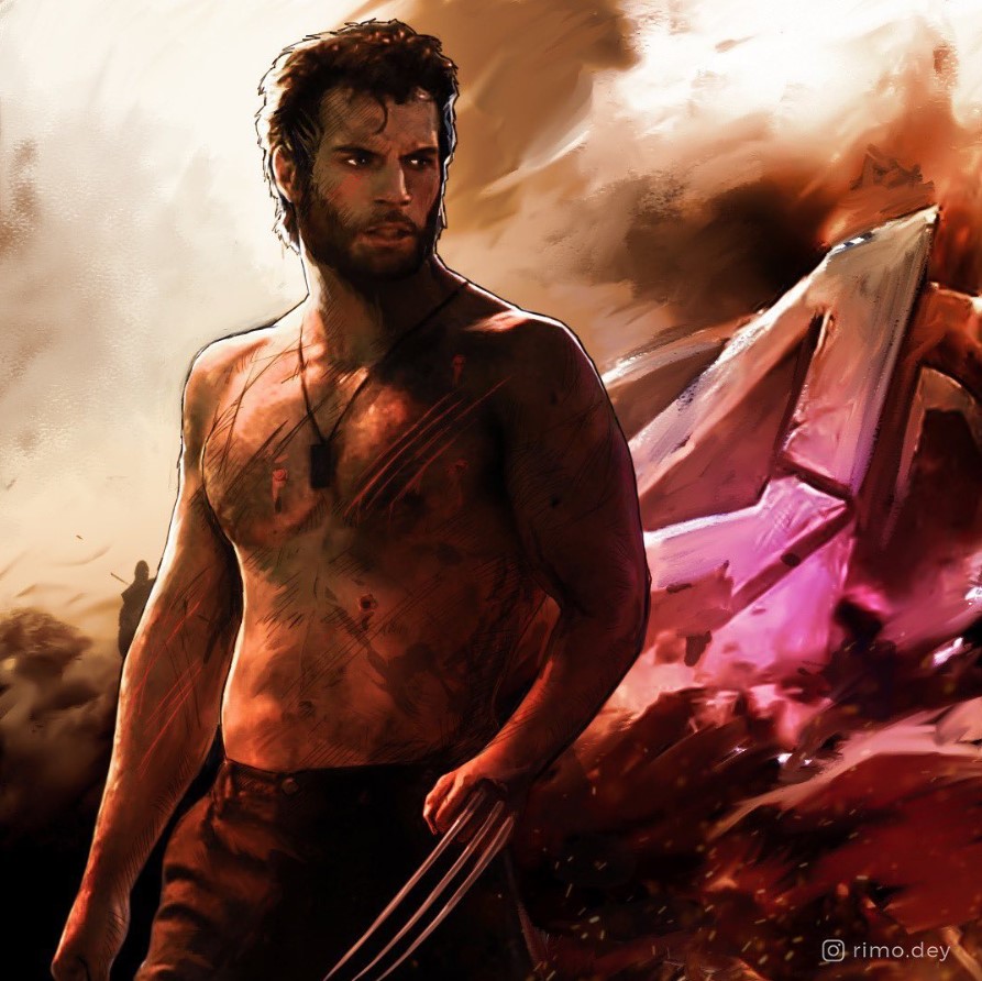 henry cavill wolverine fan art marvel 7