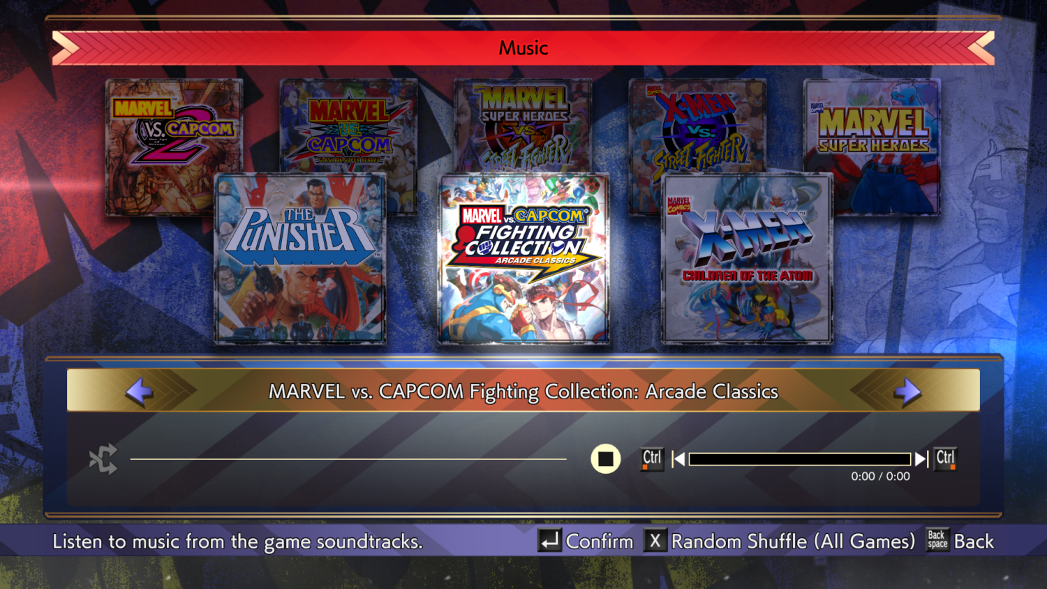 Marvel vs. Capcom Fighting Collection Arcade Classics Music Gallery