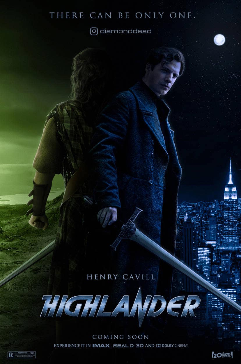 henry cavill highlander fan art poster