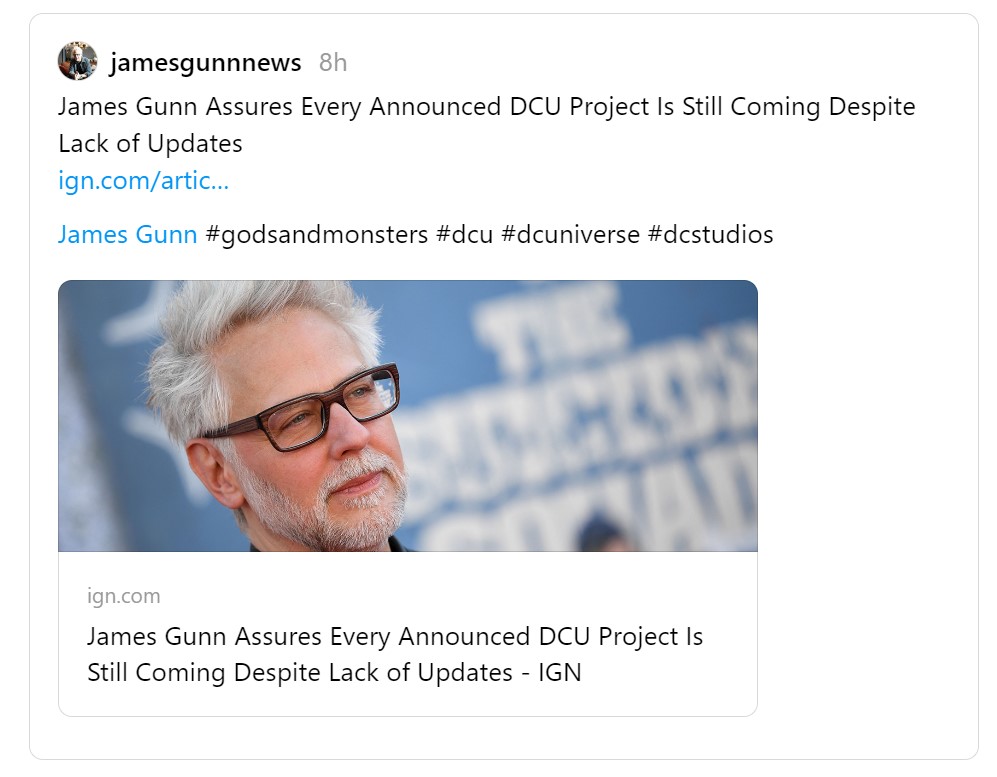 james gunn clarifies dc projects