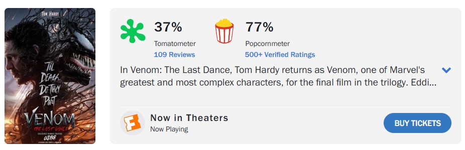 venom last dance rotten tomatoes