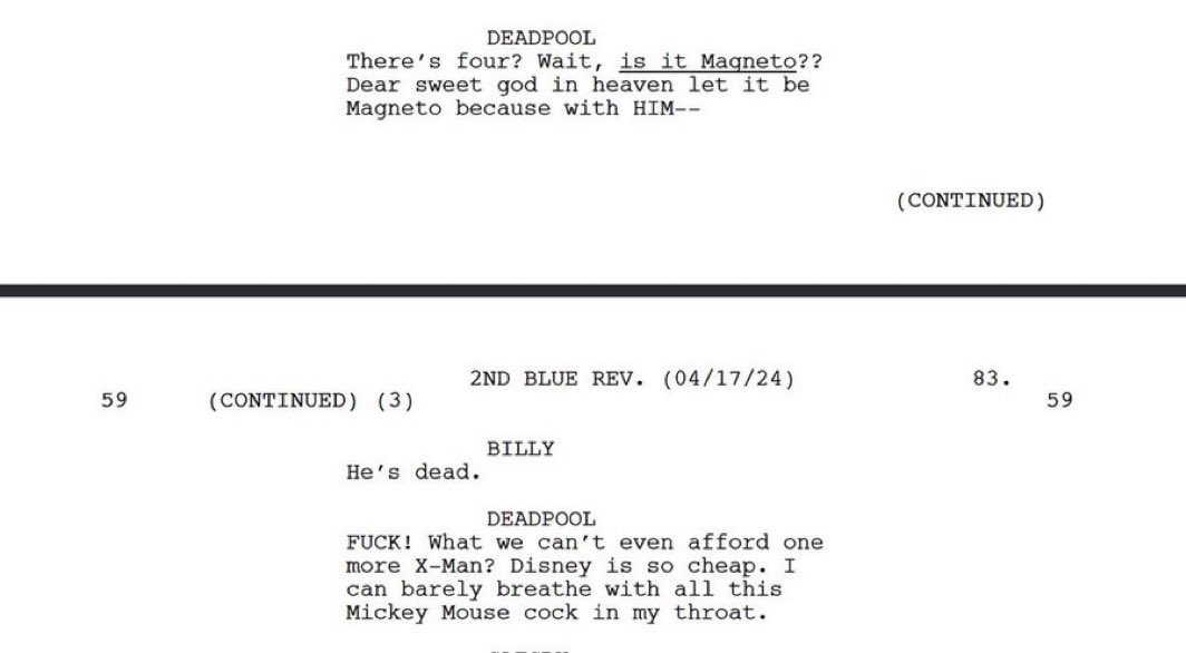 deadpool wolverine script joke