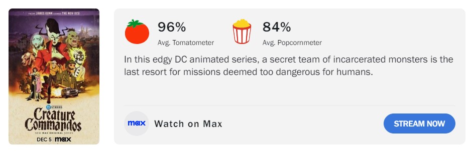 creature commandos rotten tomatoes