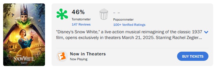 snow white rotten tomatoes