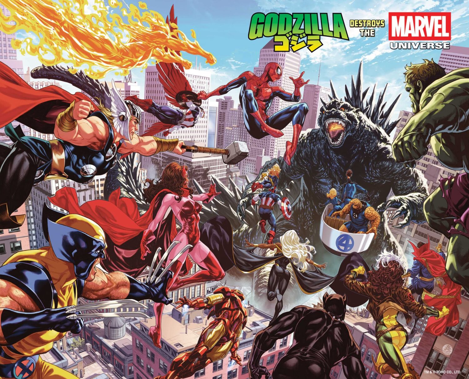 godzilla destroys marvel universe cover