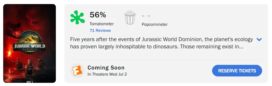 jurasic world rebirth rotten tomatoes jurasic world rebirth rotten tomatoes