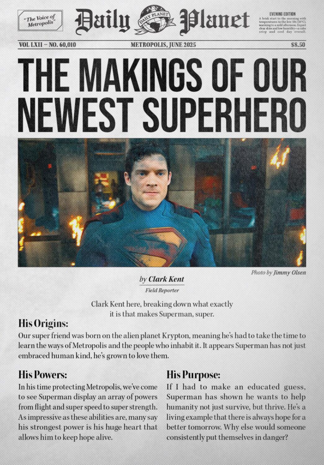 superman clark kent daily planet report