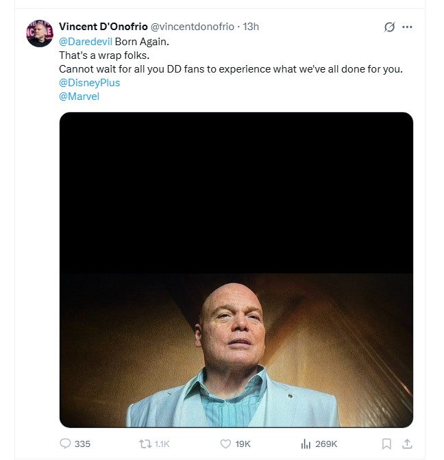 daredevil born again season 2 vincent donofrio wraps