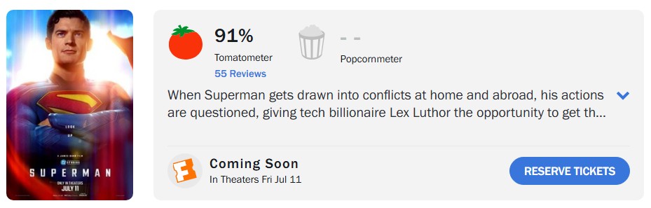 superman rotten tomatoes score superman rotten tomatoes score