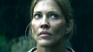 Tricia Helfer Stuns at Comic-Con for Dinosaur War Thriller 'Primitive War' (Exclusive)